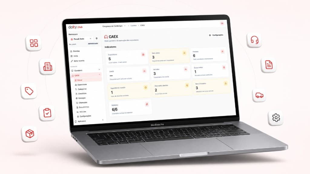 Dashboard CAEX e portal do expositor