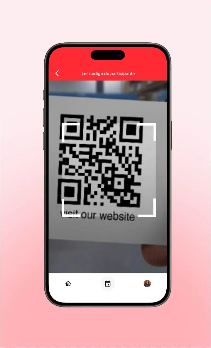 App Doity Check-in na câmera