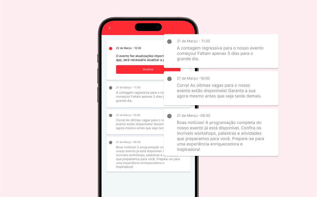 Notificações push no aplicativo
