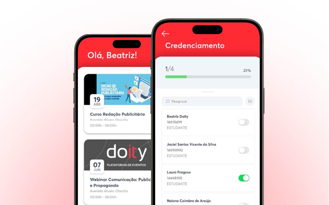 App de check-in Doity no celular