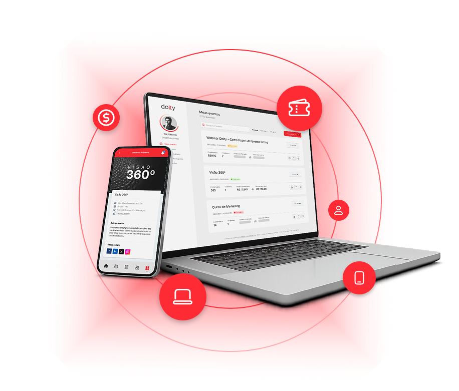 Painel Doity e app do evento