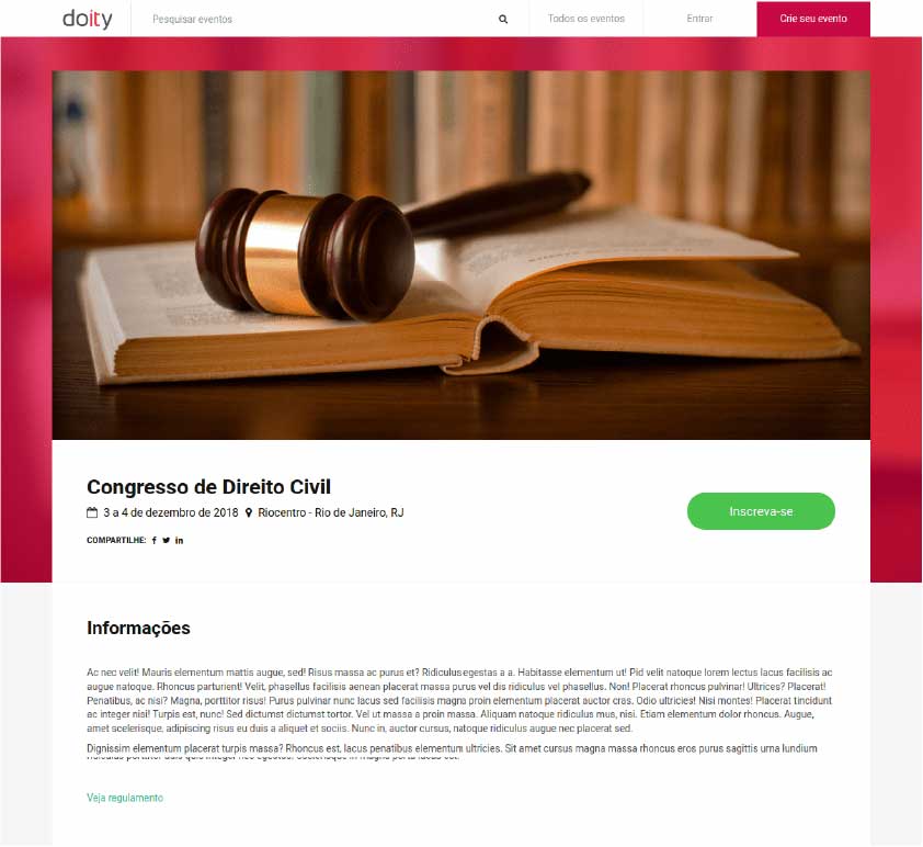 Exemplo de site de evento 2