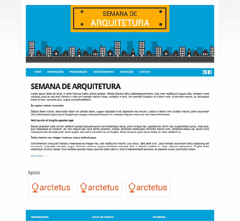 Exemplo de site de evento 3